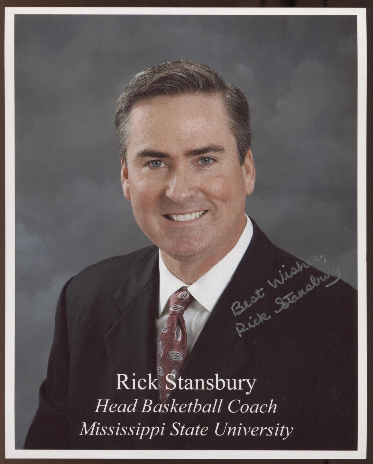 Rick Stansbury Signed 8x10 Photo Poster painting College NCAA Basketball Coach Autographed