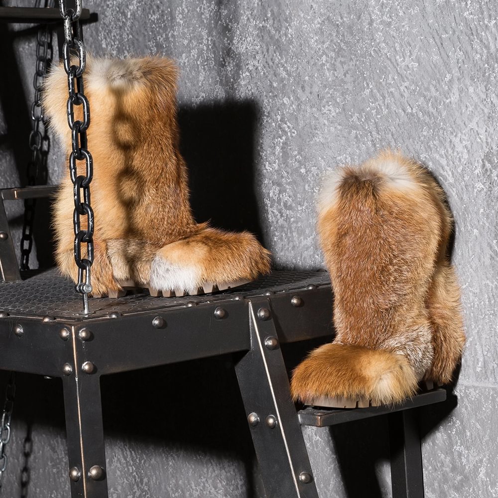 Fox fur boots for men, mukluks, yeti boots,viking boots, Snow boots,Eskimo mukluk boots, long boots, Boyfriend gift, Father gift LITVIN