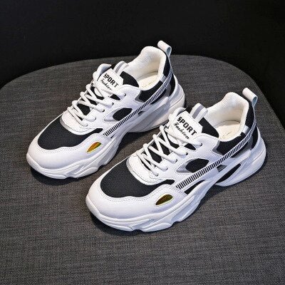 2020 Women's Chunky Sneakers Thick Bottom Platform Vulcanize Shoes Fashion Breathable Casual Running Shoe for Woman Female