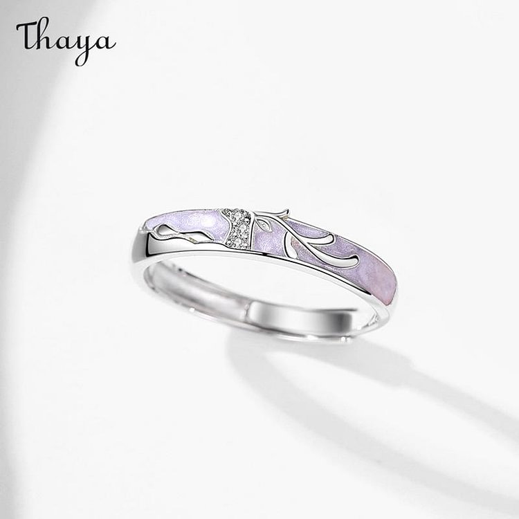 Thaya 925 Silver Antlers Couple Ring