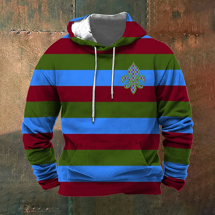 Men'S Mardi Gras Print Hoodie