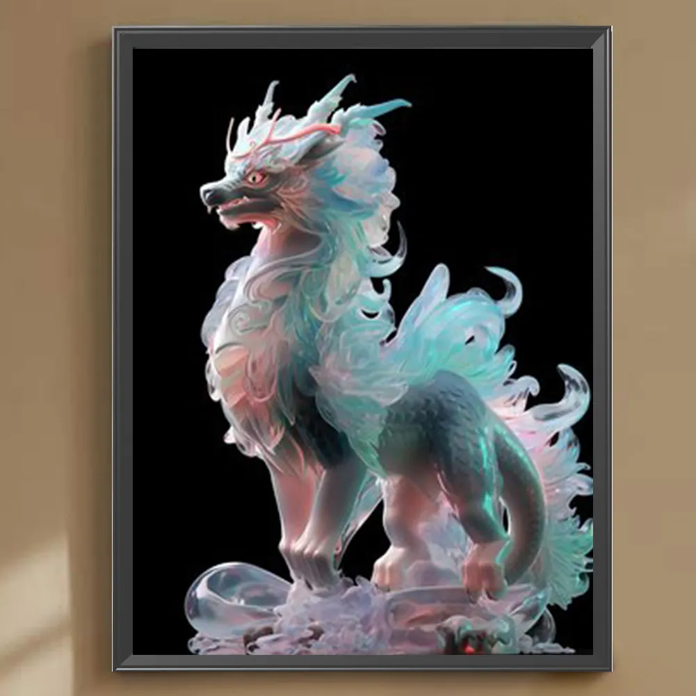 Full Round Diamond Painting 30*40cm - Luminous Dragon