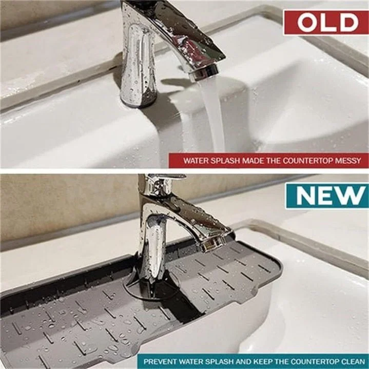 KitchenGuard Silicone Faucet Handle Drip Catcher Tray