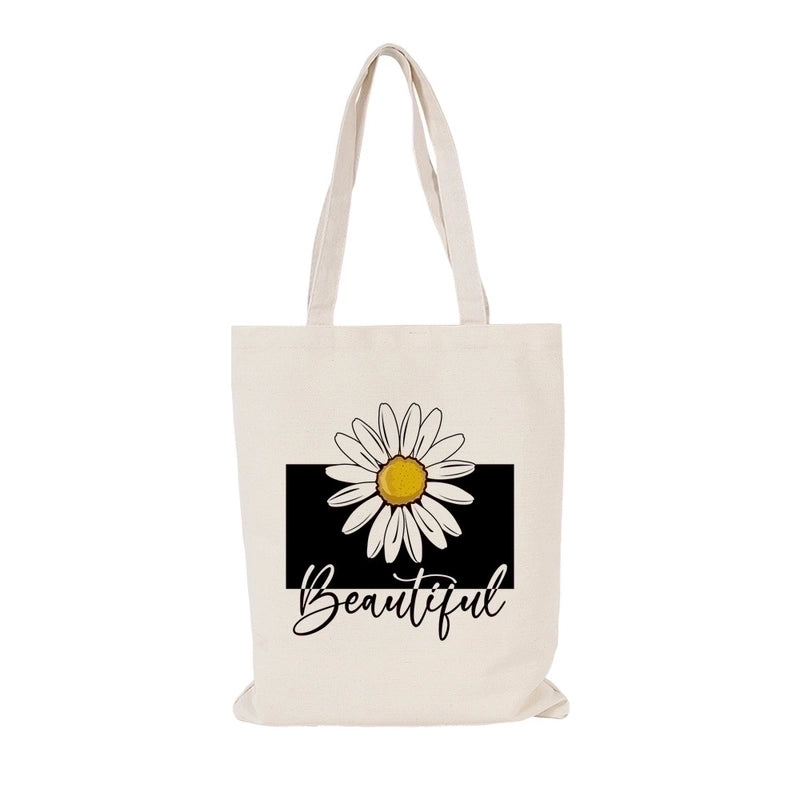 Women’s Streetwear Flower Canvas Shopping Bags
