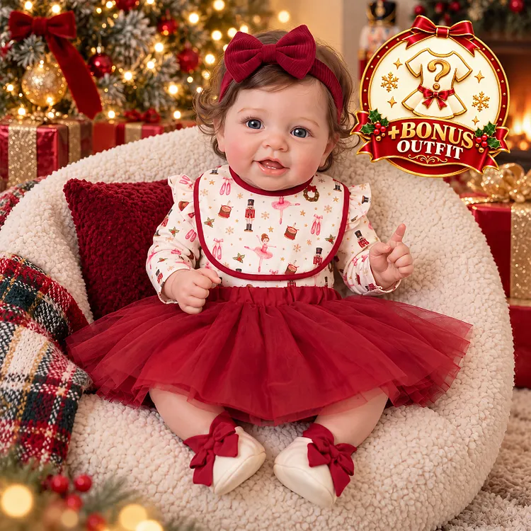 Babeside Vead 20" Realistic Baby Doll &ndash; Lifelike Christmas Girl Doll in Festive Outfit, Holiday Gift for Doll Lovers