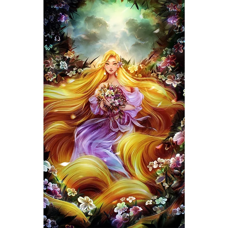 Long Hair Princess 30*50CM (Canvas) Full Round Drill Diamond Painting gbfke