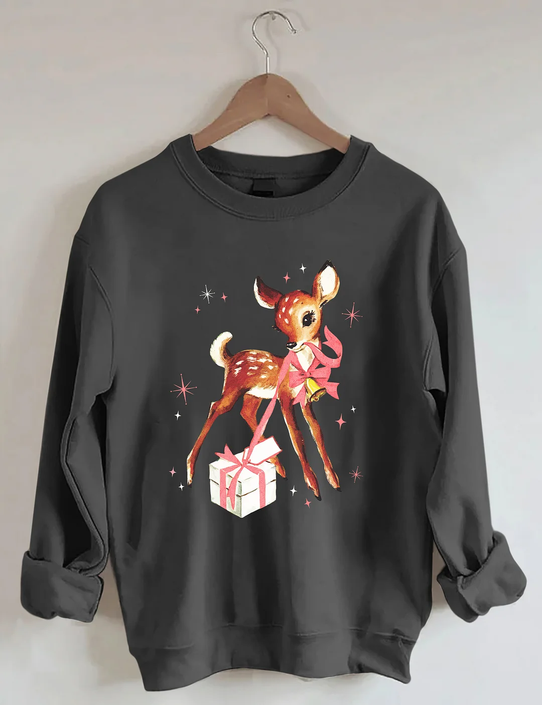 Reindeer Pink Christmas Sweatshirt