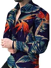 Men's Lapel Spring and Autumn New Casual Personality Tide Men Long-sleeved 3D Digital Printing Shirt Large Size Breathable Shirt S,M,L,XL,XXL,XXXL-KZyou