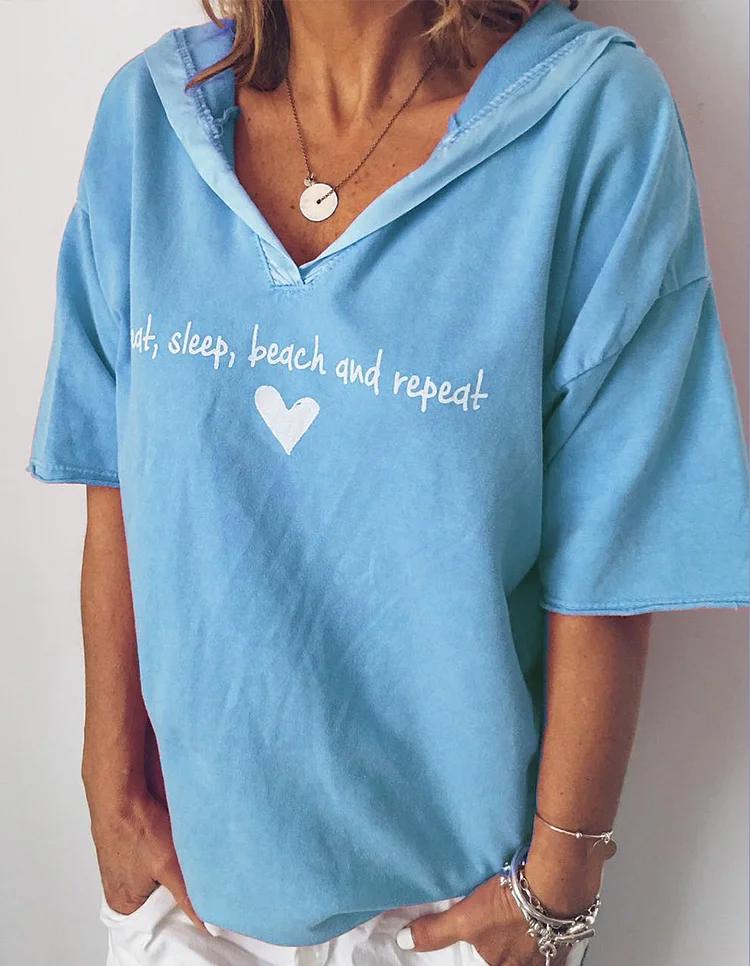 Eat Sleep Beach And Repeat Short Sleeve Blouse