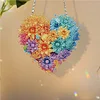 Diamond Painting Acrylic Single-Sided  Heart Flower Hanging Pendant