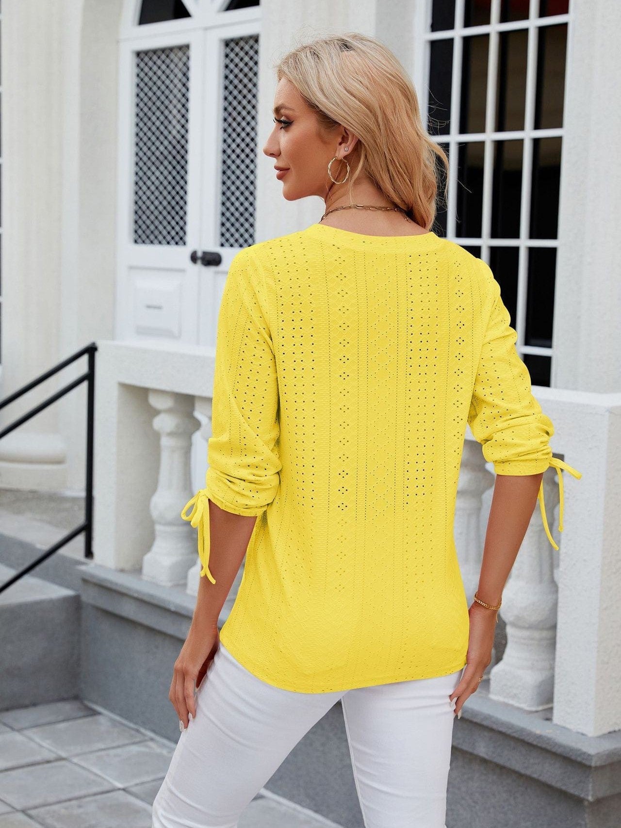 Grey Ribbed Knit Top with Short Sleeves