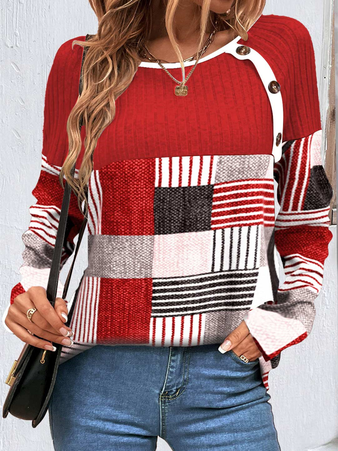 Women Half Sleeve V-neck Solid Color Dress