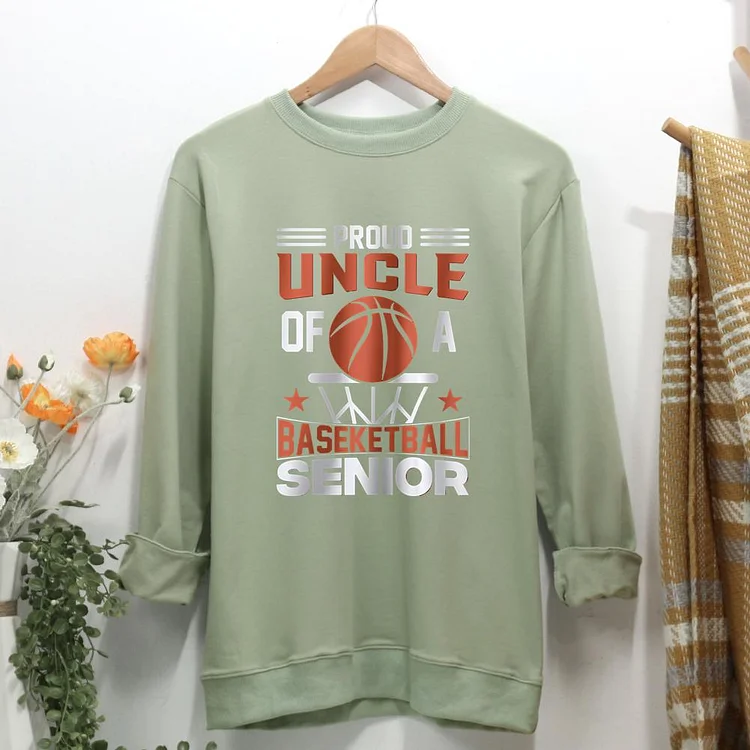 proud uncle of basketball senior Women Casual Sweatshirt-0020378