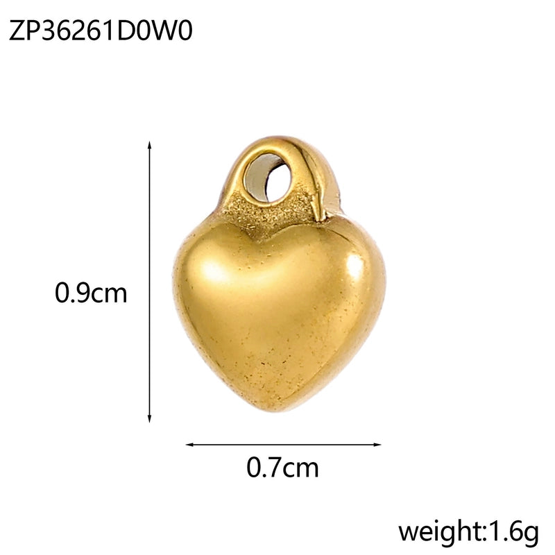 1 Piece 8 * 15mm 304 Stainless Steel Heart Shape Polished Pendant Chain Jewelry Accessories