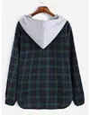 New ladies checkered hooded long sleeve sweater