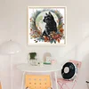 (US Only)Partial Embroidery cotton Thread 14CT Printed Cat Cross Stitch Kit 35x35cm