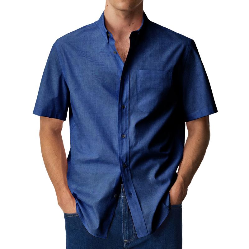 Men's Hawaiian Solid Short Sleeve Shirt