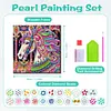 Mandala color&eacute; en forme de cheval licorne sp&eacute;ciale en forme de 5D bricolage, diamants partiels dots, kits d&rsquo;art en pierres pr&eacute;cieuses avec cadre, pein
