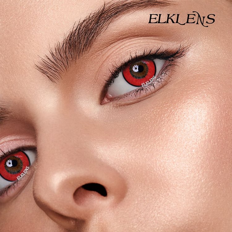 ELKLENS Doll Red Colored Contact Lenses