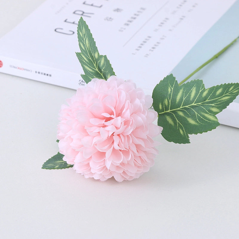 Artificial Chrysanthemum Single Ping-pong Chrysanthemum Wedding Decoration Home Living Room Soft Decoration Silk Cloth Dandelion Fake Flower