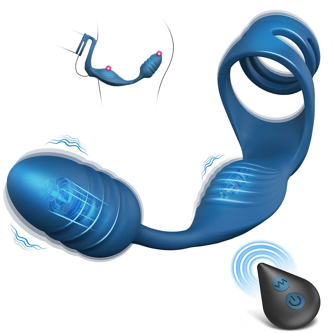 Double Vibration Penis Rings With Prostate Massager