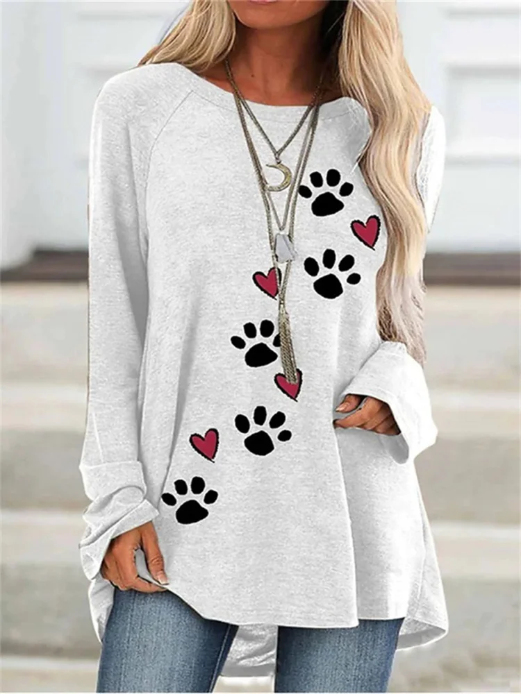 Pets Lover Hearts & Paws A Line T Shirt