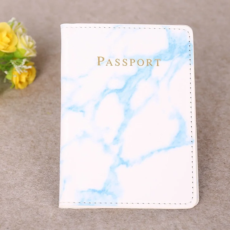 Travel Accessories Vintage Marble Passport Holder ID Cover Women Men Portable Bank Card Passport Business PU Leather Wallet Case