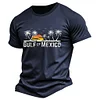Men's Vintage Gulf Of Mexico Since 1550 Florida Beach Coast Print Cotton Short Sleeve T-Shirt by Inlyline