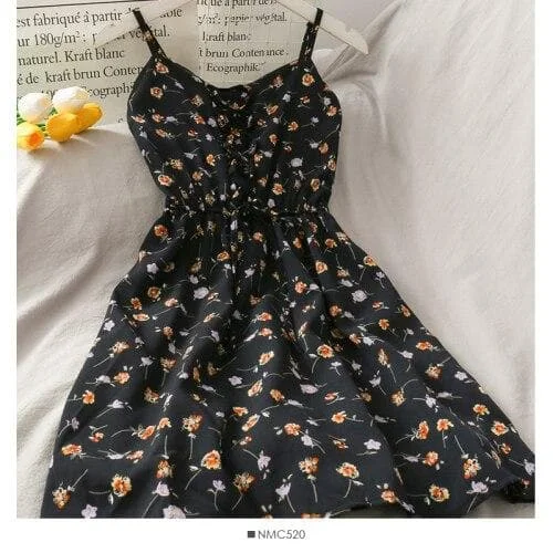 Sweet Floral Suspender Dress SP14994