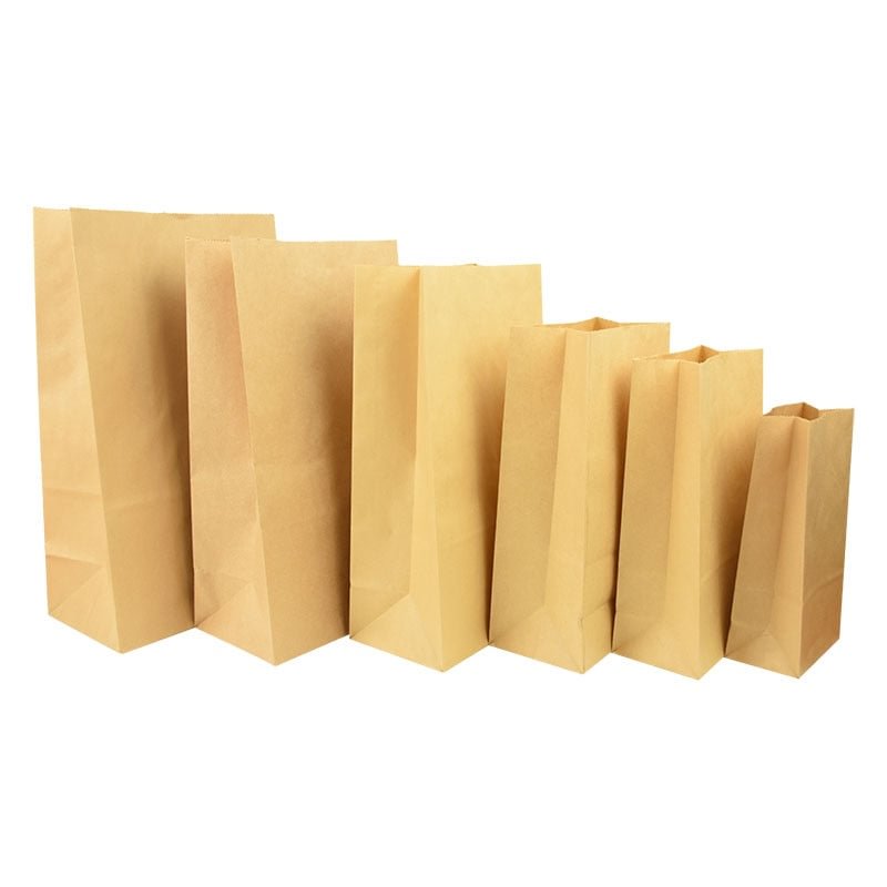 50pcs Kraft Paper Bag Gift Bags Packaging Biscuit Candy Food Cookie Bread Snacks Baking Takeaway Bags Wedding Party Packaging