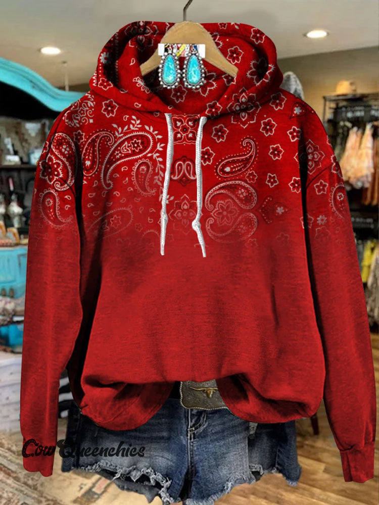 Women’s Vintage Paisley Print Casual Sweatshirt As Shown / S