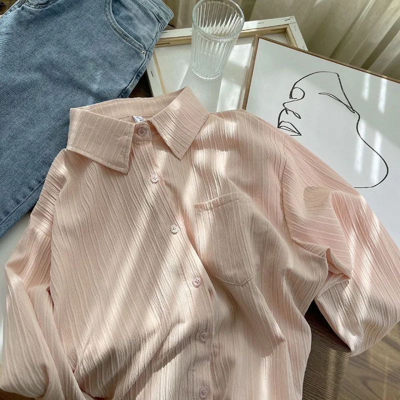 Athvotar Athvotar Design Texture-Sensitive Version Of Long-Sleeved Shirt Women's Spring And Autumn New Fresh Loose Sunscreen Clothes