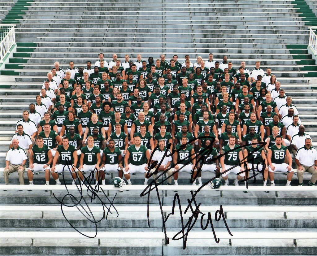 Michigan State 2011 auto football team Photo Poster painting Edwin Baker Jerel Worthy