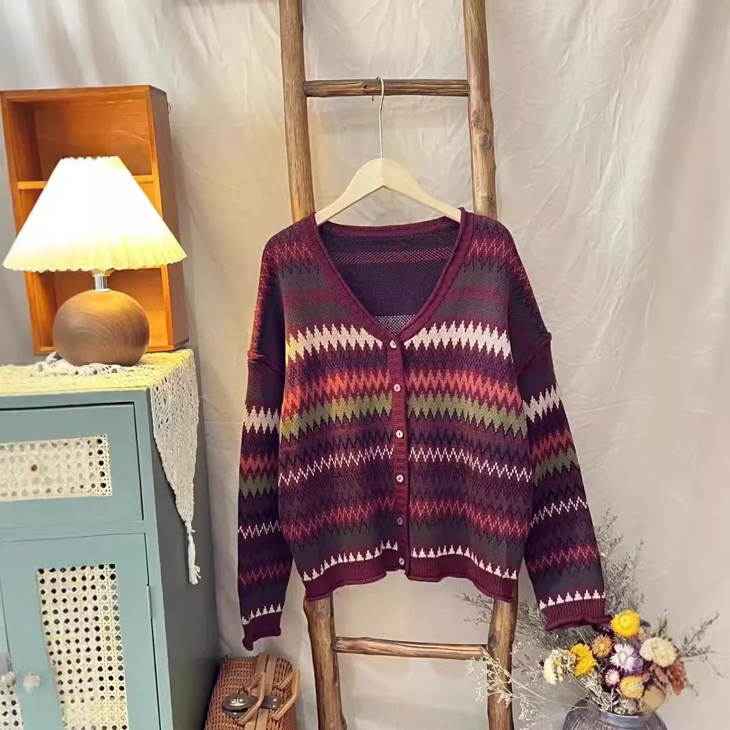 Chicfifth Sweater Women Winter Long Sleeve High Quality Autumn Vintage Top Knitted Cardigan