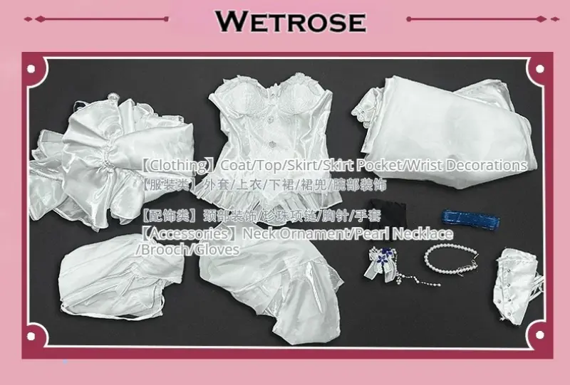 [Wetrose] In Stock Arknights Theresa White Dress Game Outfit Cosplay Costume 