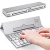 Foldable keyboard, tri-fold Bluetooth keyboard, aluminum alloy mini wireless keyboard for mobile phones and tablets