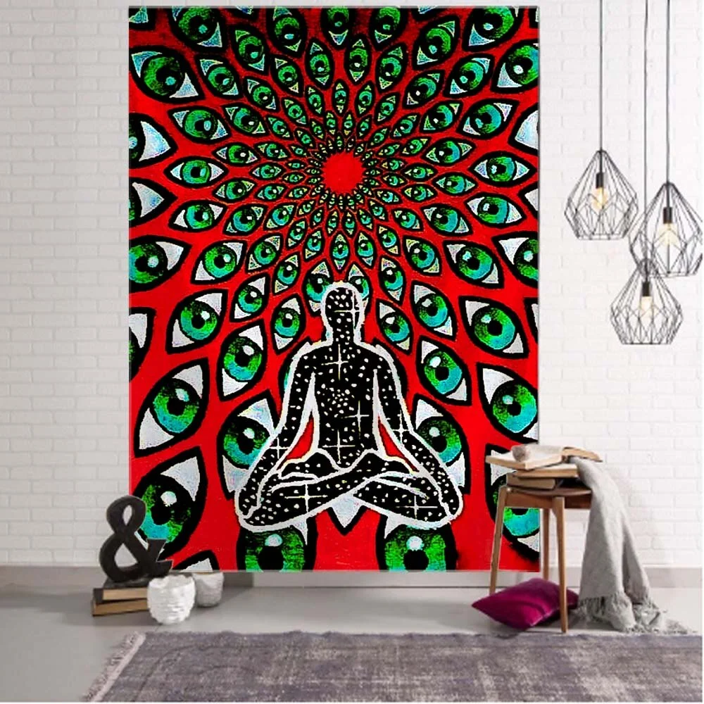Nigikala eye mandala printed tapestry wall hanging bohemian home fabric decoration witchcraft hippie room art wall decoration