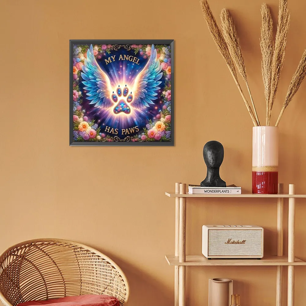 Diamond Painting - Full Round Drill - Paws Angel(Canvas|30*30cm)