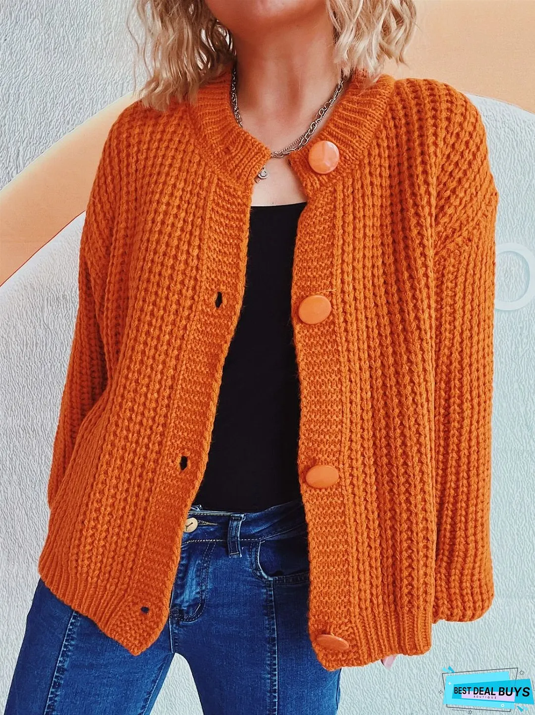 Button Up Long Sleeve Cardigan