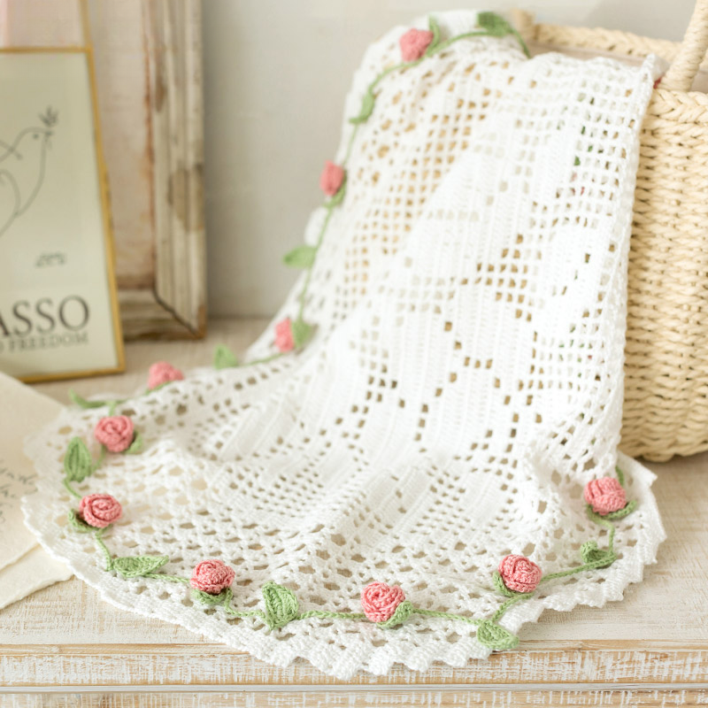 Rose Lace Crochet Kit: DIY Crafting Yarn Set for Elegant Home Decor