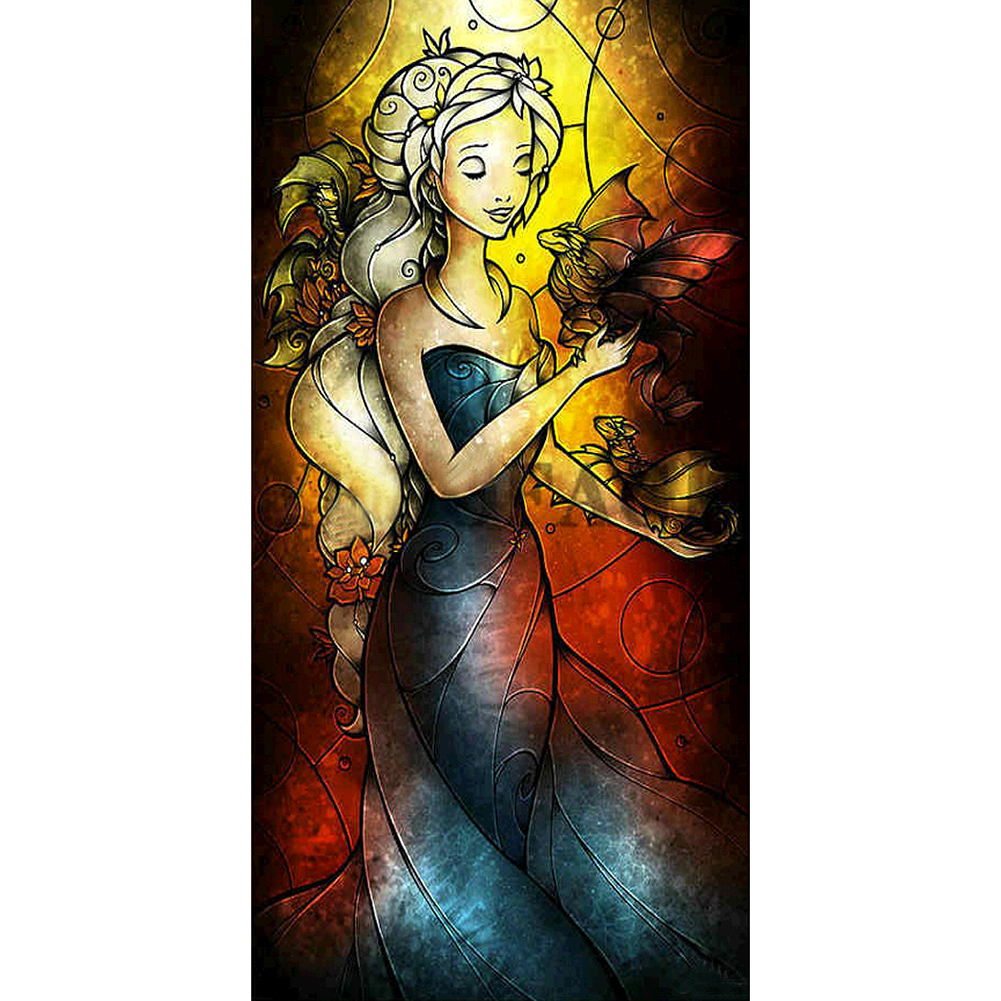 

45*85CM - Round Drill Diamond Painting - Girl, 501 Original