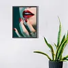 Diamond Painting -DIY Round Drill Red Lipped Woman
