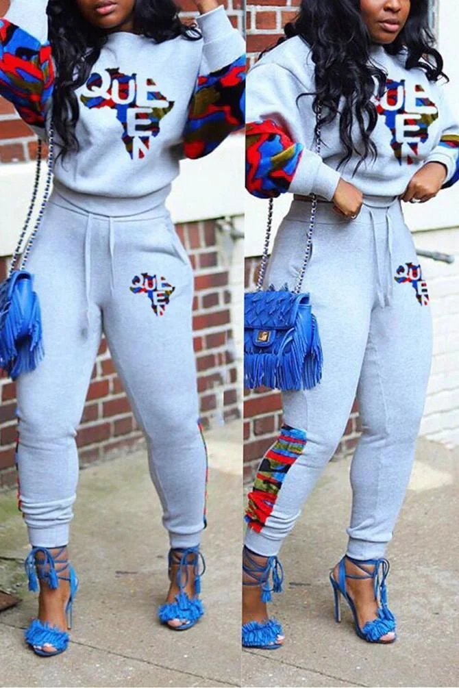 Casual Sport Printing Two Piece