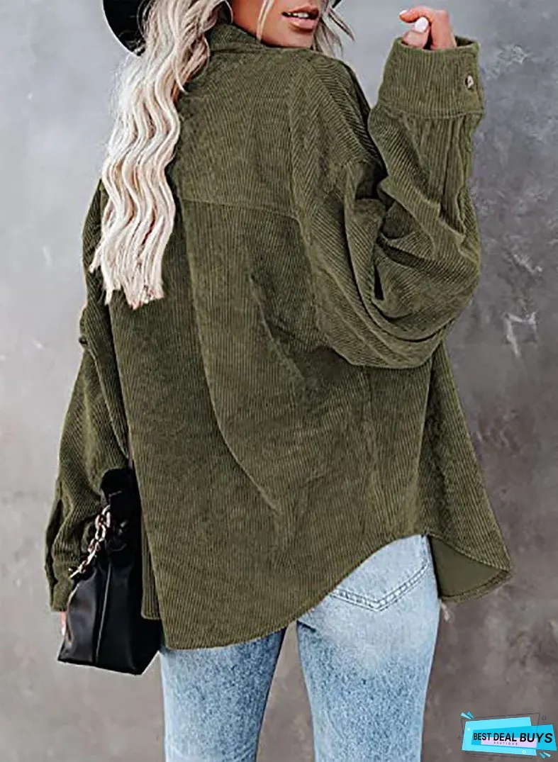 Corduroy Shacket Shirt Jacket Women