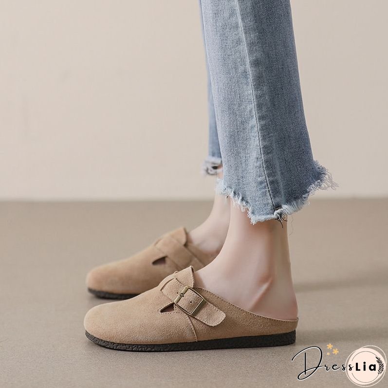 Joskka Women's Mules Casual Clogs Slippers New In Summer Outdoor Round Toe Flats Big Size Designer Dupes Shoes