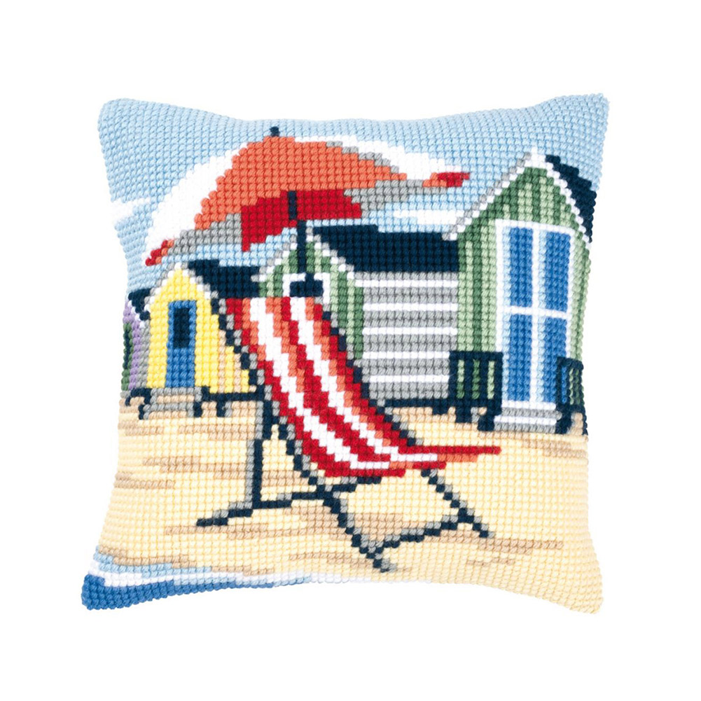 

Seaside Vocation - 11CT Stamped Cross Stitch Pillowcase - 40*40CM, 501 Original