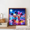 Silhouette De Mickey La Souris Complète Rond Diamant Peinture 30X30CM