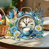 Flower Alarm Clock Diamond Dot Painting Ornament DIY Double Sided Stand