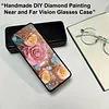 PU 5D Diamond Painting Sunglasses Storage Box Art Crafts Glasses Case (Rose)