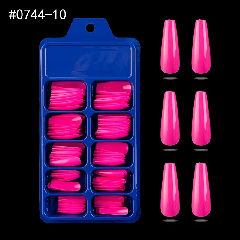 Lamemoria 100/500pcs/opp/box Fake Nails Coffin Nail Tips Press on Nails Natural Clear Long Ballerina DIY False Nail Full Cover-Nail Inspo